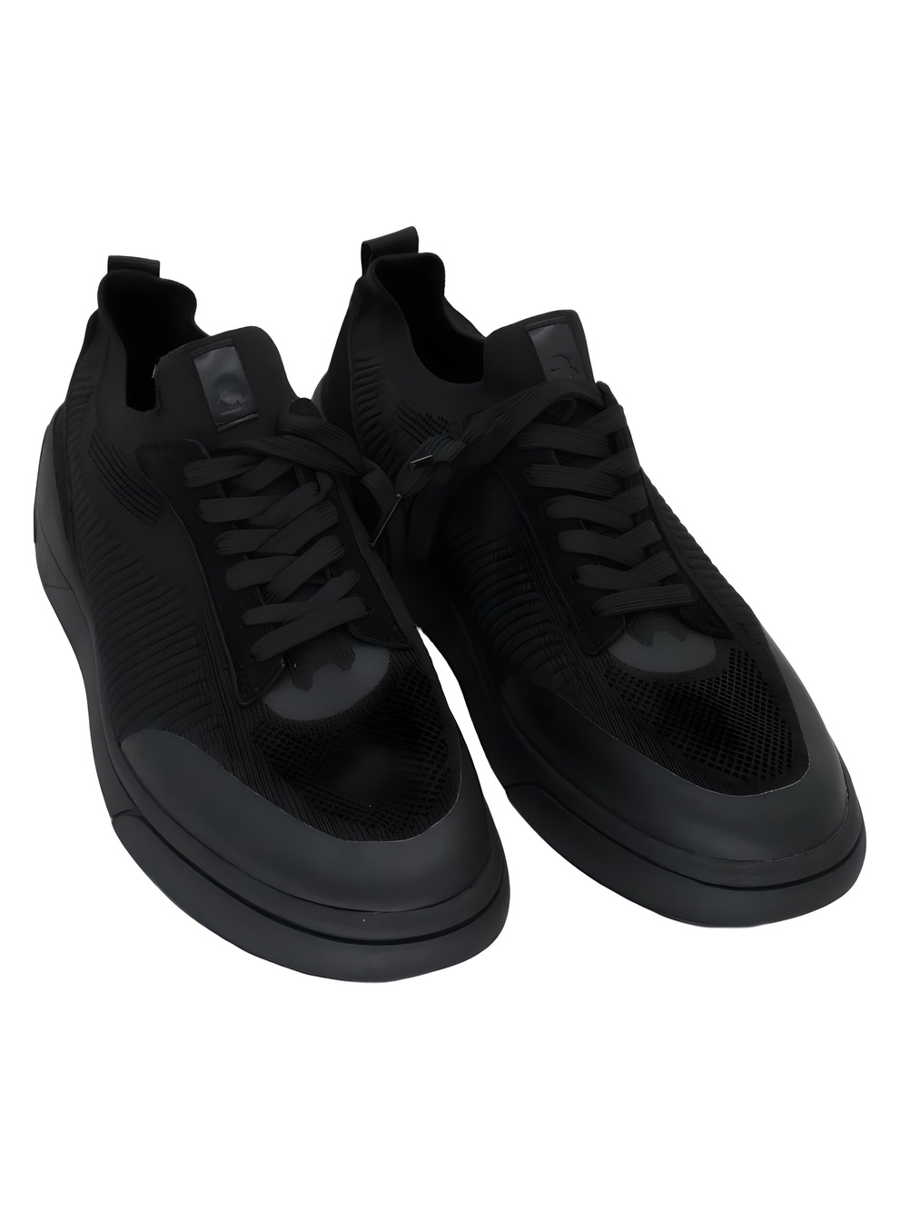 Karl Lagerfeld Paris Black Mesh and Leather Fashion Sneakers Size 12M